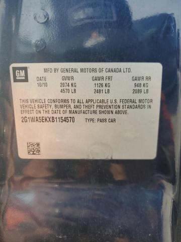 2G1WA5EKXB1154570 - 2011 CHEVROLET IMPALA LS BLUE photo 12