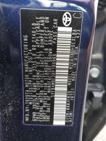 5YFB4MDE2RP180966 - 2024 TOYOTA COROLLA LE BLUE photo 12