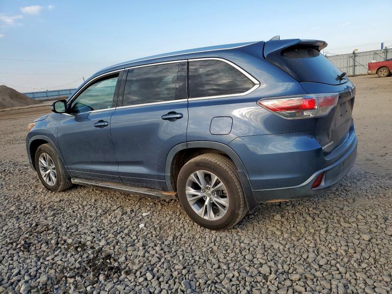 5TDKKRFH5FS096721 - 2015 TOYOTA HIGHLANDER XLE Bleu photo 2