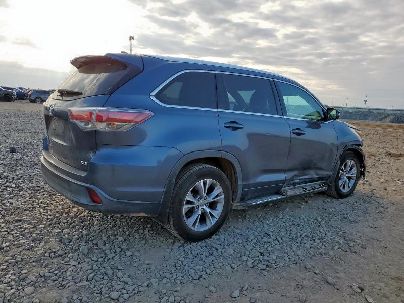 5TDKKRFH5FS096721 - 2015 TOYOTA HIGHLANDER XLE Bleu photo 3