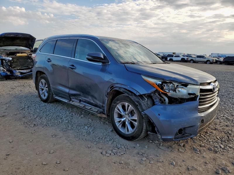 5TDKKRFH5FS096721 - 2015 TOYOTA HIGHLANDER XLE Bleu photo 4