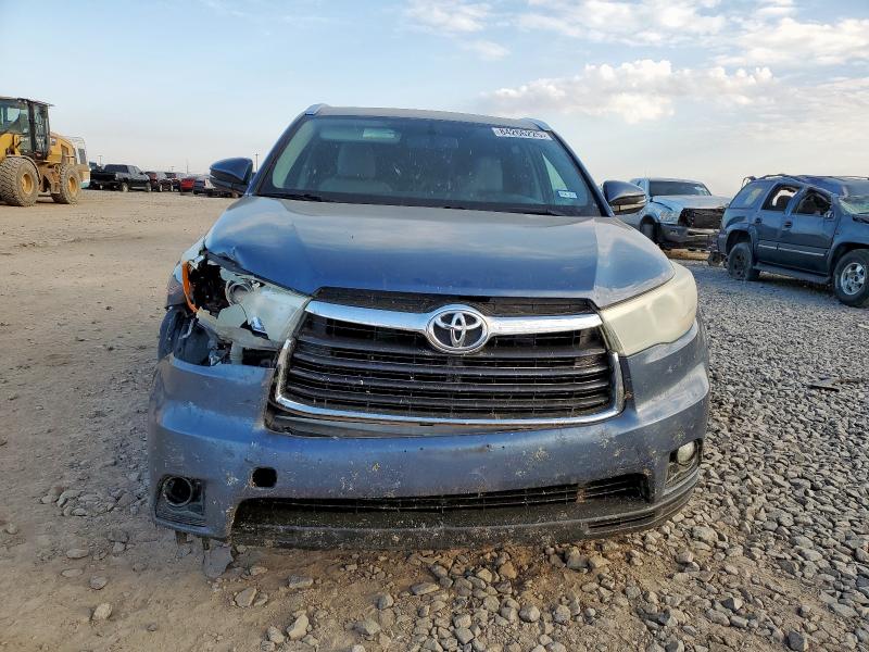 5TDKKRFH5FS096721 - 2015 TOYOTA HIGHLANDER XLE Bleu photo 5