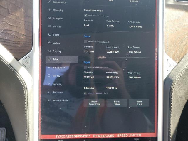 5YJXCAE25GF004207 - 2016 TESLA MODEL X წითელი ფოტო 9