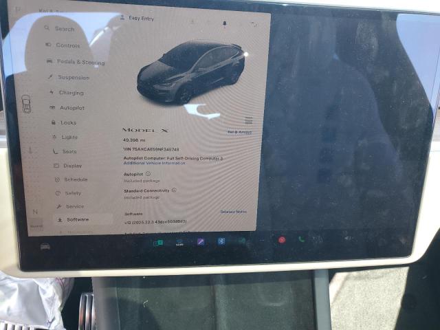 7SAXCAE59NF345748 - 2022 TESLA MODEL X გრაფიტი ფოტო 9