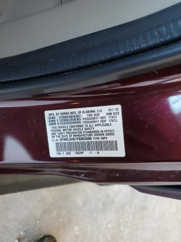 5FNRL5H61FB063686 - 2015 HONDA ODYSSEY EXL BURGUNDY photo 13