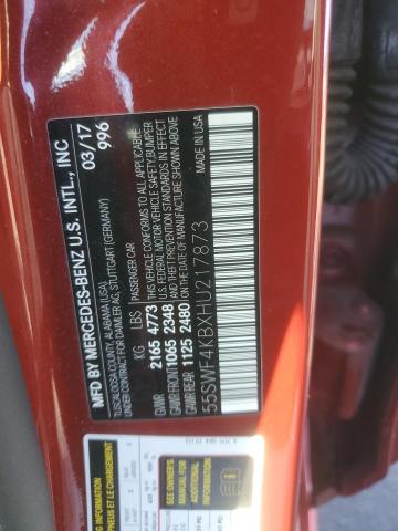 55SWF4KBXHU217873 - 2017 MERCEDES-BENZ C 300 4MATIC BURGUNDY photo 12