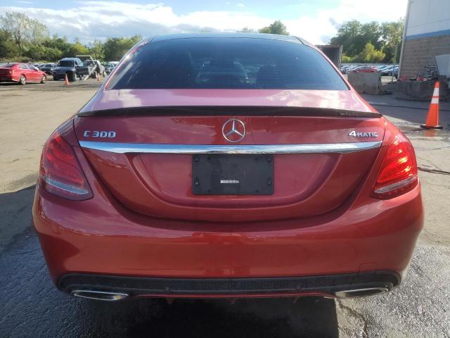 55SWF4KBXHU217873 - 2017 MERCEDES-BENZ C 300 4MATIC BURGUNDY photo 6