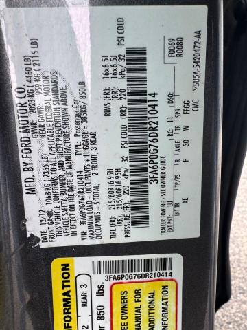 3FA6P0G76DR210414 - 2013 FORD FUSION S GRAY photo 10