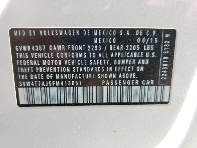 3VW4T7AJ5FM413057 - 2015 VOLKSWAGEN JETTA GLI WHITE photo 13