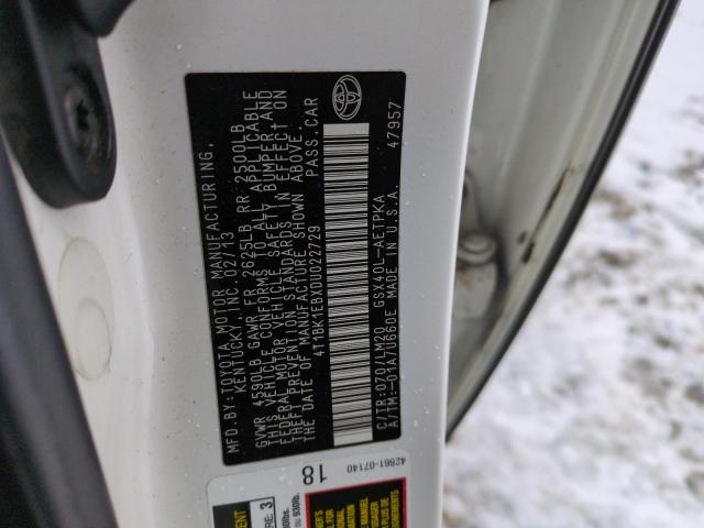 4T1BK1EBXDU022729 - 2013 TOYOTA AVALON BASE 白色 照片 13