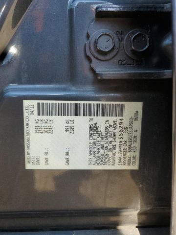 1N4AL2AP4CN556294 - 2012 NISSAN ALTIMA BASE CHARCOAL photo 12