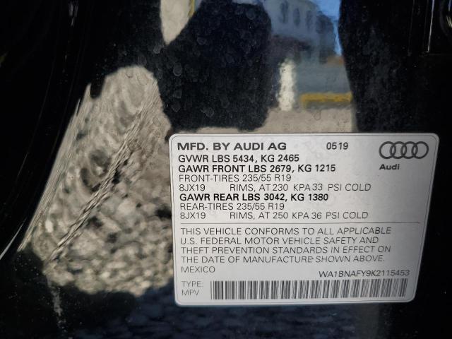 WA1BNAFY9K2115453 - 2019 AUDI Q5 PREMIUM PLUS BLACK photo 13