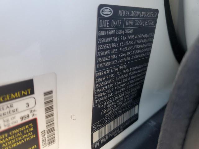 SALGS2FV8HA357433 - 2017 LAND ROVER RANGE ROVE HSE WHITE photo 13