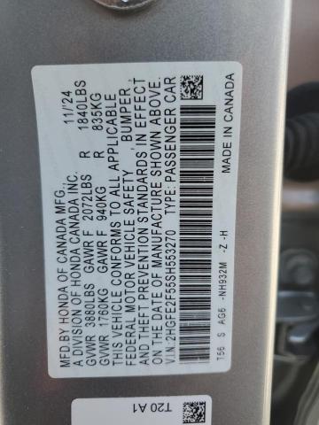 2HGFE2F55SH553270 - 2025 HONDA CIVIC SPORT 银色 照片 12