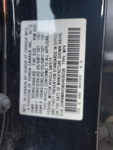 2HKRM4H58GH656558 - 2016 HONDA CR-V EX BLACK photo 14