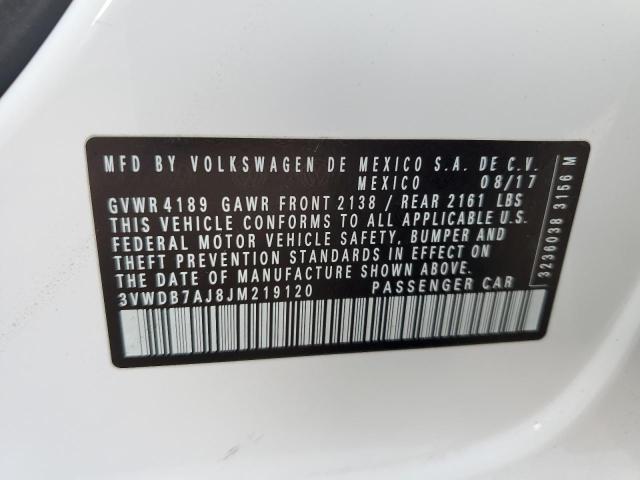 3VWDB7AJ8JM219120 - 2018 VOLKSWAGEN JETTA SE WHITE photo 12