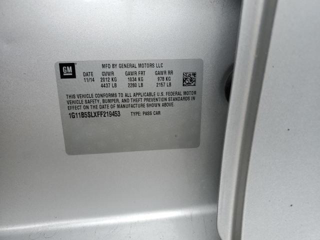 1G11B5SLXFF219453 - 2015 CHEVROLET MALIBU LS SILVER photo 12