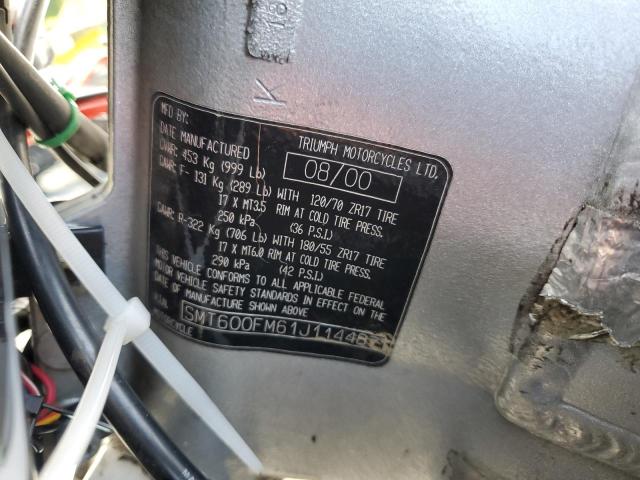 SMT600FM61J114487 - 2001 TRIUMPH MOTORCYCLE SPRINT ST GREEN photo 9