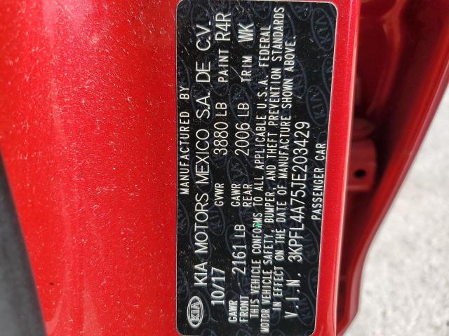 3KPFL4A75JE203429 - 2018 KIA FORTE LX Қызыл фото 12