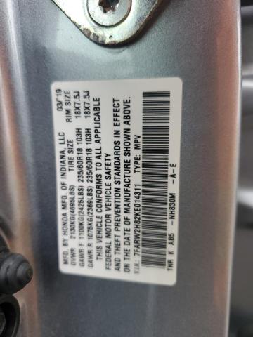 7FARW2H82KE014311 - 2019 HONDA CR-V EXL 银色 照片 13