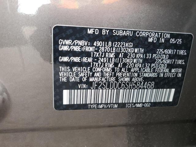 JF2SLDDC6SH584468 - 2025 SUBARU FORESTER PREMIUM ნაცრისფერი ფოტო 14