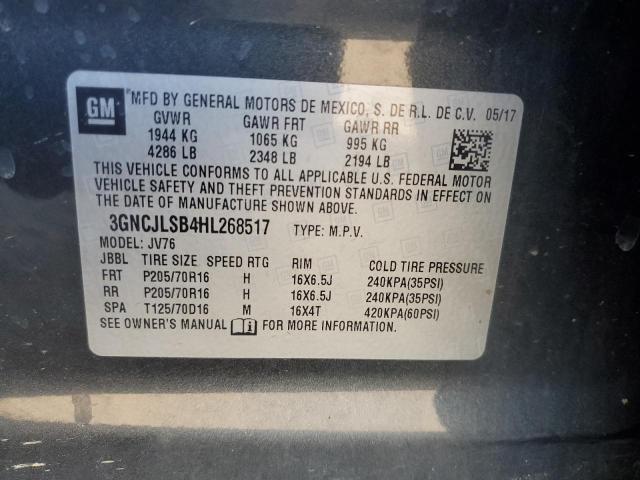 3GNCJLSB4HL268517 - 2017 CHEVROLET TRAX 1LT 石墨色 照片 13