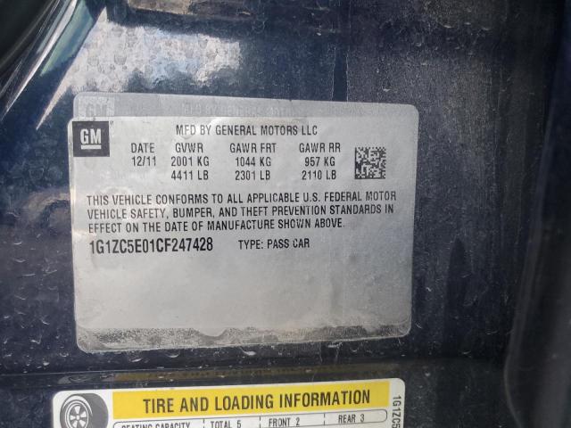 1G1ZC5E01CF247428 - 2012 CHEVROLET MALIBU 1LT BLUE photo 12