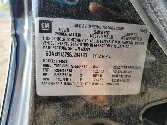 5GAER13798J294743 - 2008 BUICK ENCLAVE CX BLACK photo 13