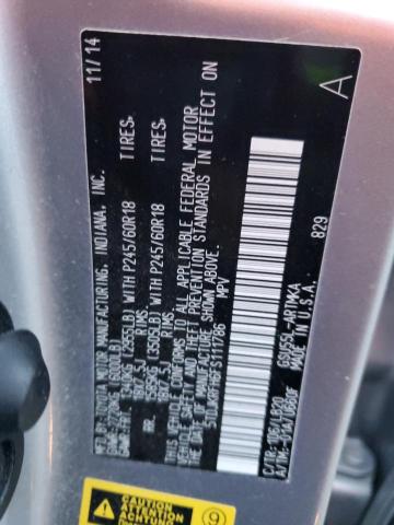 5TDJKRFH6FS111786 - 2015 TOYOTA HIGHLANDER XLE SILVER photo 13