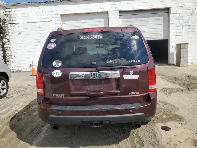 5FNYF4H63AB001549 - 2010 HONDA PILOT EXL BURGUNDY photo 6