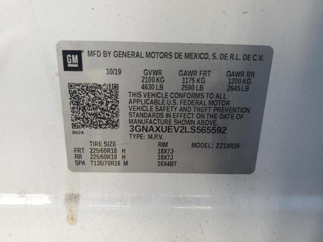 3GNAXUEV2LS565592 - 2020 CHEVROLET EQUINOX LT Blanc photo 13