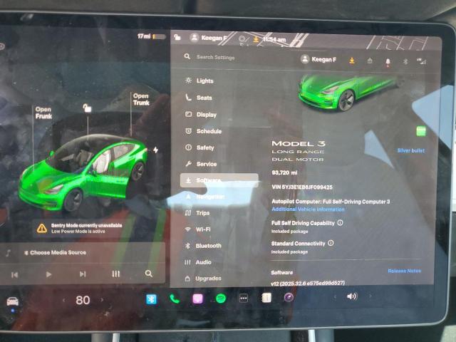 5YJ3E1EB6JF099425 - 2018 TESLA MODEL 3 Сұр фото 9