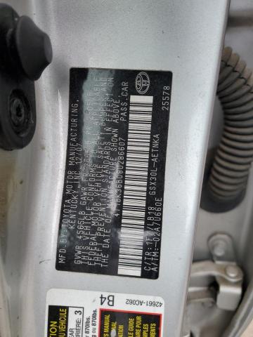 4T1BK36B08U286607 - 2008 TOYOTA AVALON XL SILVER photo 12