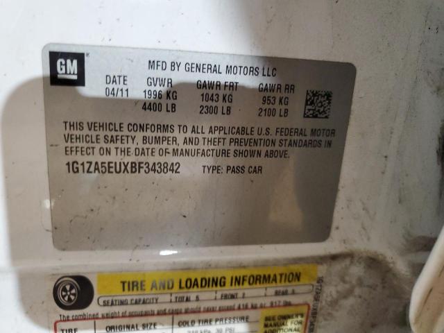 1G1ZA5EUXBF343842 - 2011 CHEVROLET MALIBU LS WHITE photo 13