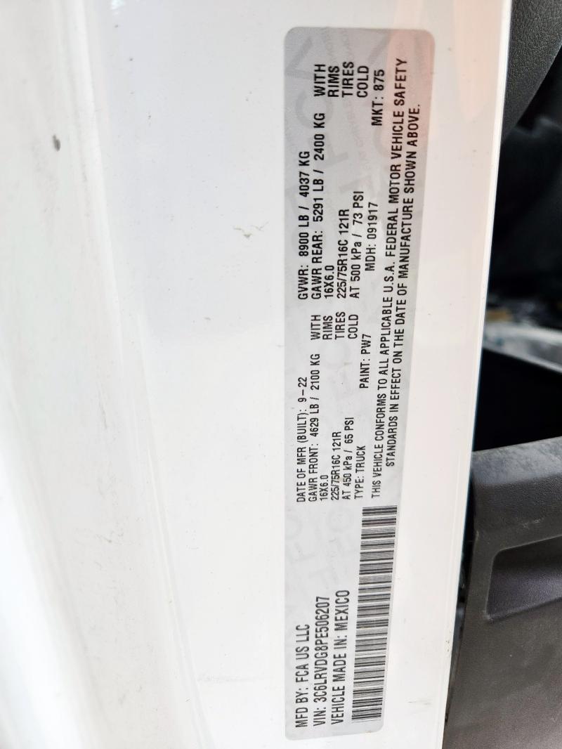 3C6LRVDG8PE506207 - 2023 RAM PROMASTER 2500 HIGH Blanc photo 13