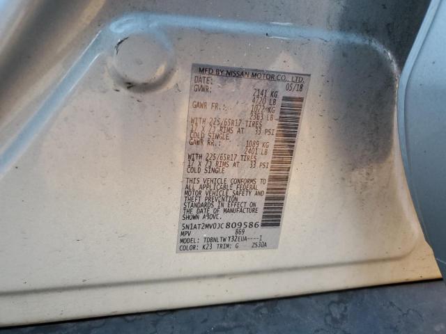 5N1AT2MV0JC809586 - 2018 NISSAN ROGUE S ვერცხლისფერი ფოტო 14