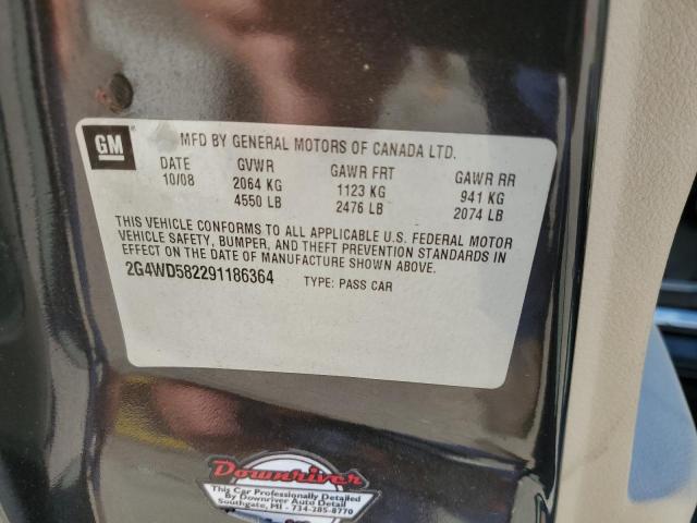 2G4WD582291186364 - 2009 BUICK LACROSSE CXL Brązowy zdjęcie 12