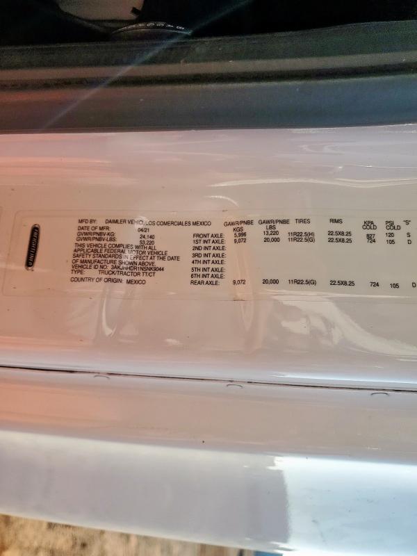 3AKJHHDR1NSNK9044 - 2022 FREIGHTLINER CASCADIA 1 WHITE photo 10