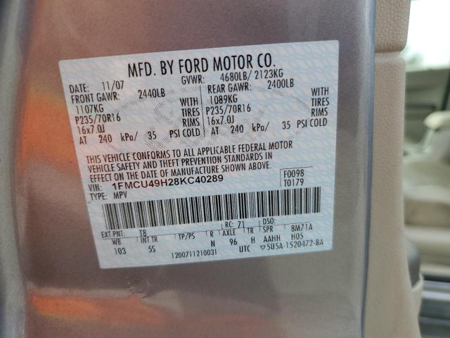 1FMCU49H28KC40289 - 2008 FORD ESCAPE HEV GRAY photo 13