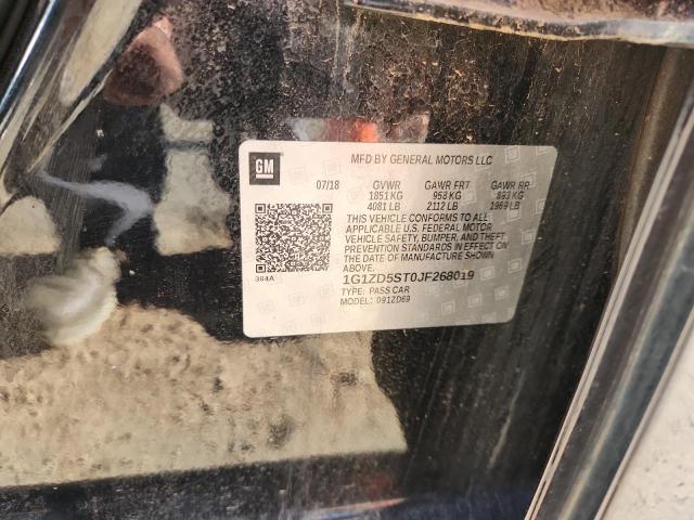 1G1ZD5ST0JF268019 - 2018 CHEVROLET MALIBU LT BLACK photo 12