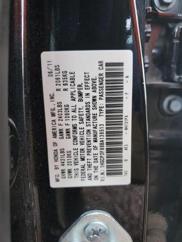 1HGCP2F89BA139513 - 2011 HONDA ACCORD EXL BLACK photo 12