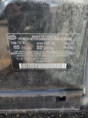 5NPE24AF1JH699220 - 2018 HYUNDAI SONATA SE შავი ფოტო 13