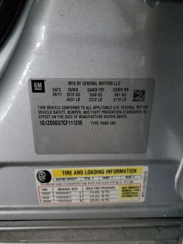 1G1ZD5EU7CF111238 - 2012 CHEVROLET MALIBU 2LT SILVER photo 12