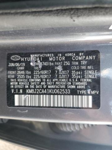 KM8J2CA41KU062533 - 2019 HYUNDAI TUCSON SE 灰色 照片 14