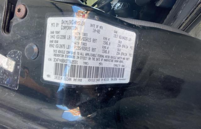 3C4FY48BX3T569591 - 2003 CHRYSLER PT CRUISER CLASSIC 黑色 照片 10