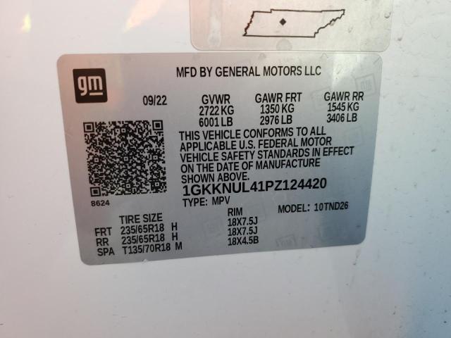 1GKKNUL41PZ124420 - 2023 GMC ACADIA SLT WHITE photo 13