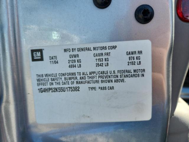 1G4HP52K55U175382 - 2005 BUICK LESABRE CUSTOM SILVER photo 12