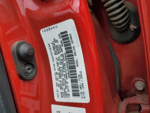 1NXBU40E69Z098940 - 2009 TOYOTA COROLLA BASE 红色 照片 12