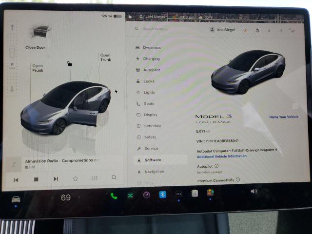 5YJ3E1EA0RF858041 - 2024 TESLA MODEL 3 银色 照片 9