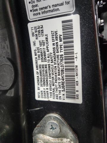 5J6RE4H70BL077626 - 2011 HONDA CR-V EXL GRAY photo 13